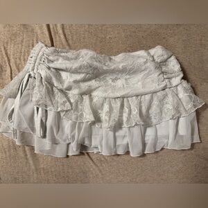 White Lace Layered Skirt/skort size XS